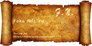 Feke Nóra névjegykártya